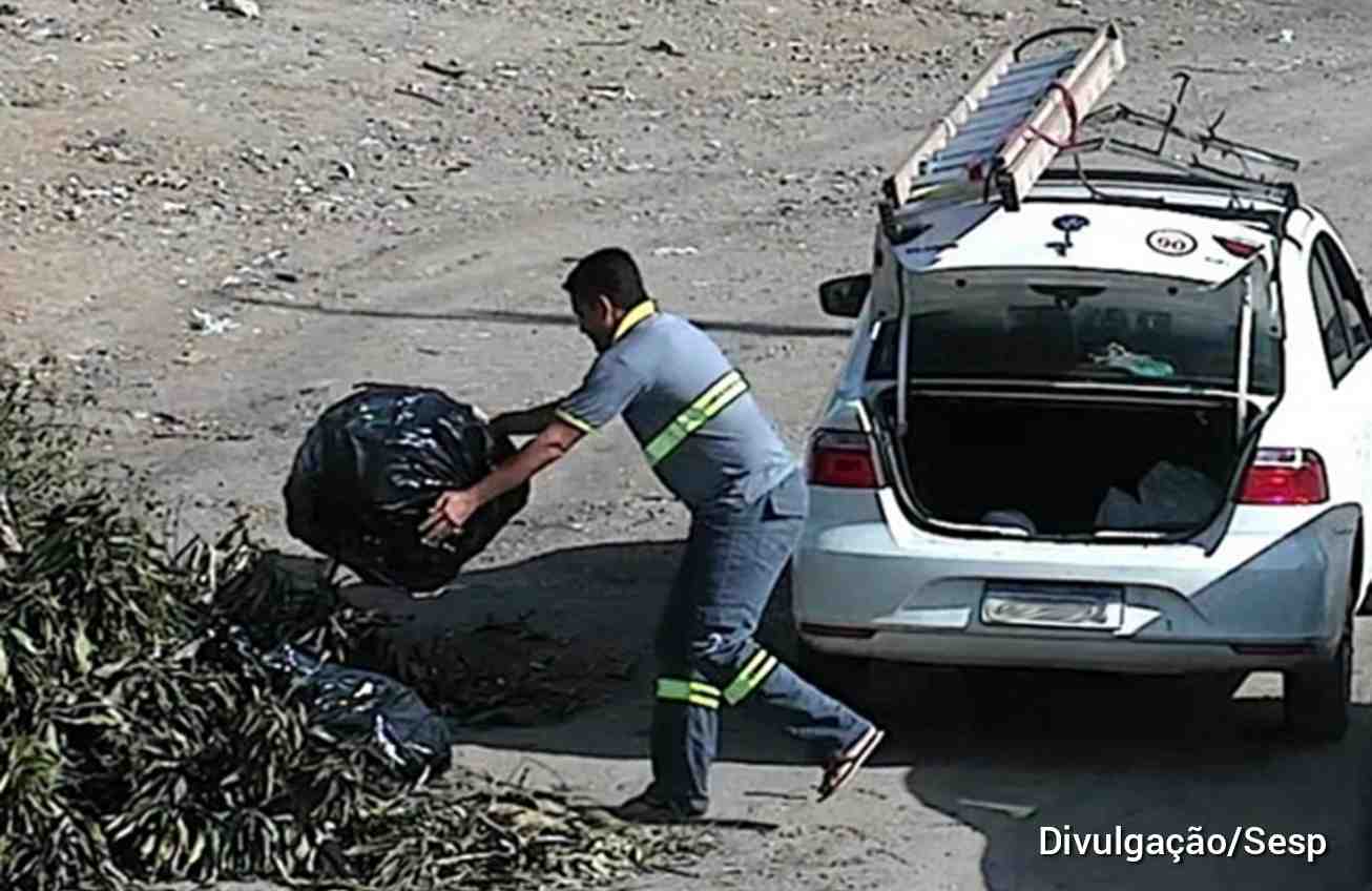 Banco é flagrado jogando lixo em via pública Prefeitura identifica infratores por câmeras e aplica multas; entre eles, uma agência bancária — símbolo de lucro e descaso