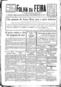 Prefeito Elpídio da Nova inaugura iluminação elétrica e serviço telefônico em Feira Edição histórica de 1931 revela o dia em que a luz elétrica chegou, Bonfim celebrou seu padroeiro e um jovem médico retornou à cidade